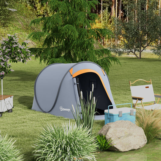 Outsunny Two-Man Pop-Up Dome Tent, with Accessories