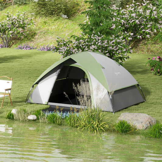 Outsunny Two Man Single Room Dome Tent, with Accessories