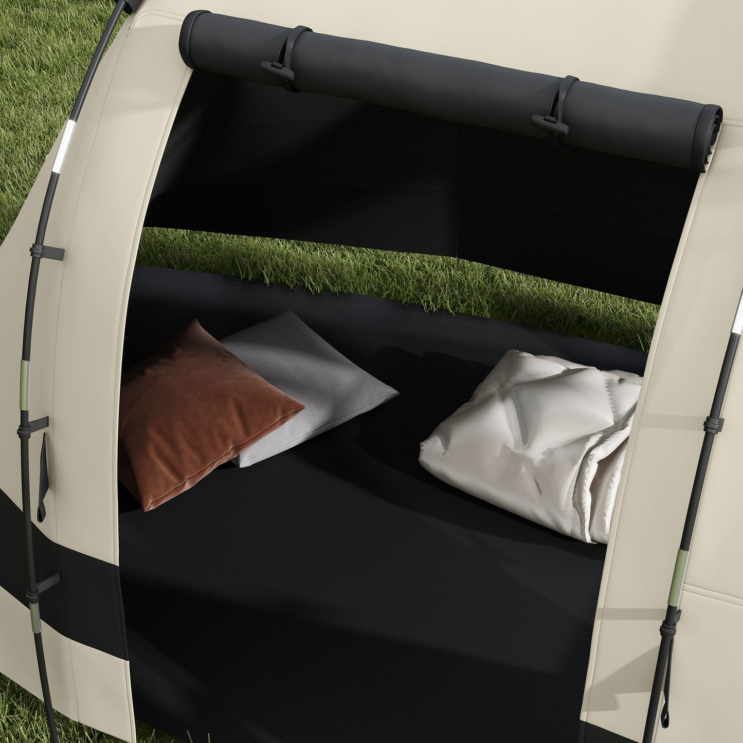 Outsunny Four Man, Two Room Blackout Tent, with Accessories