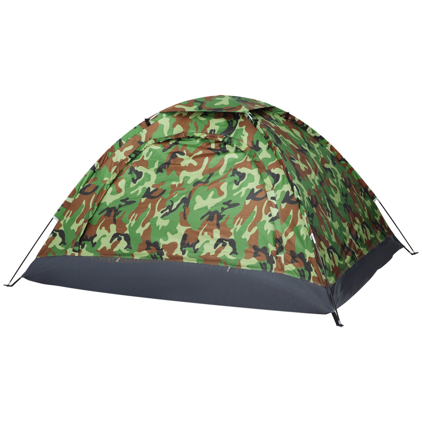 Outsunny 2 Person Camping Tent, Dome Tent with Zipped Doors, Storage Pocket, Portable Handy Bag, Multicoloured