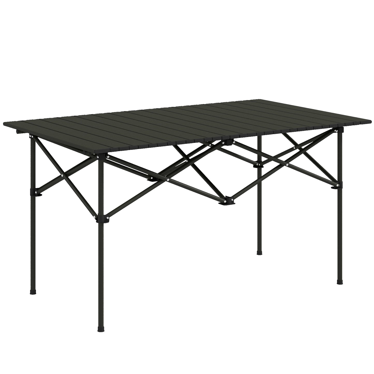 Outsunny Two-Seater Portable Aluminium Table, with Roll-Up Tabletop and Bag