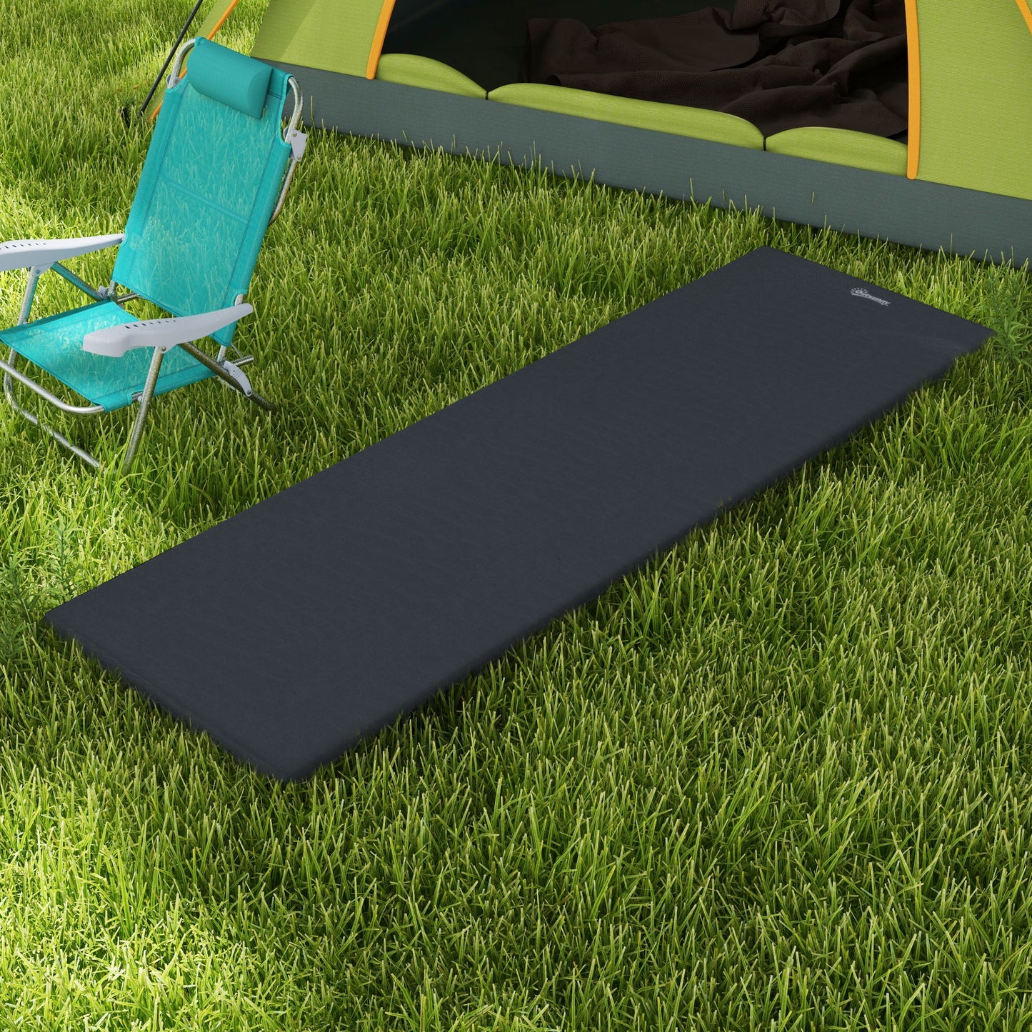 Outsunny Single Inflatable Mattress, with Carry Bag - Grey