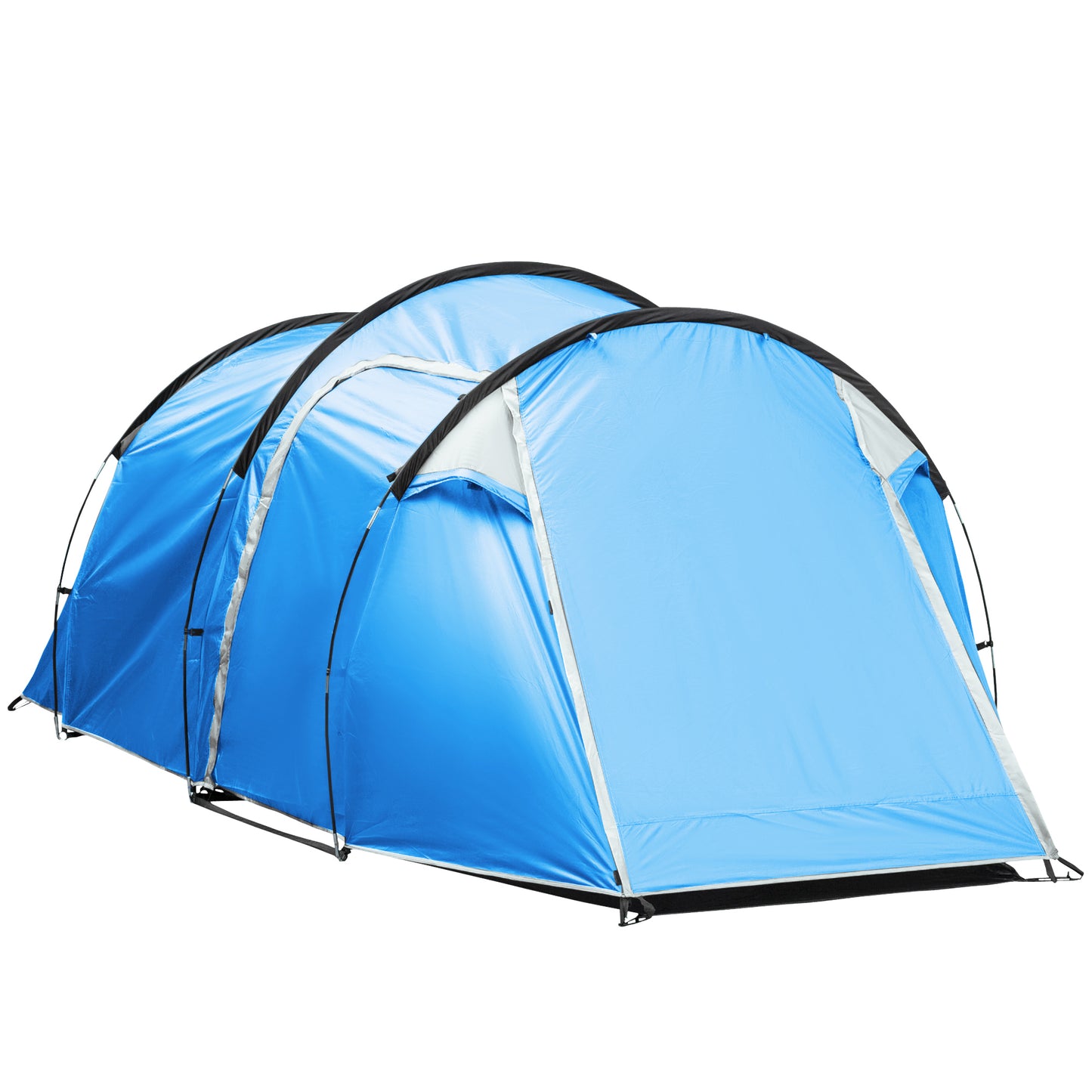 Outsunny 2-3 Man Tunnel Tent with Vestibule, Weather-Resistant Camping Tent with Air Vents for Fishing Hiking