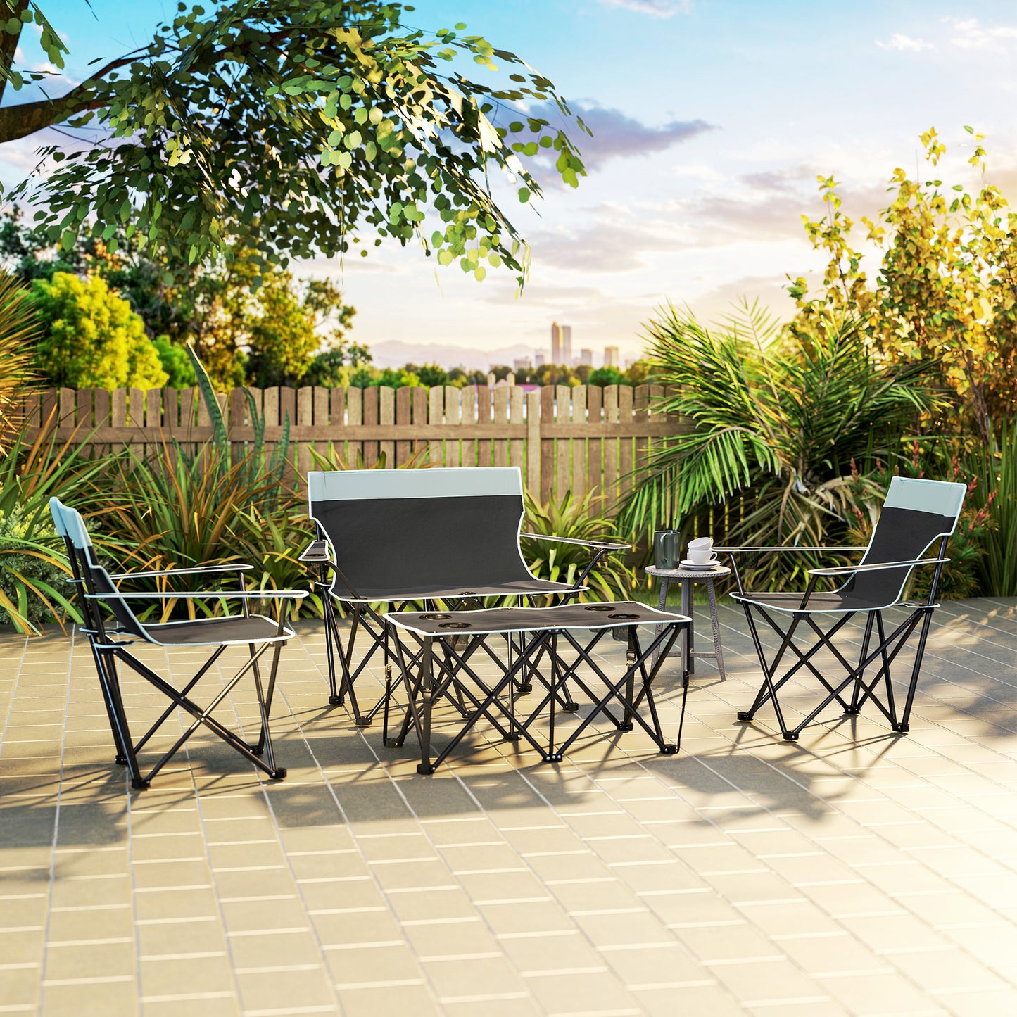 Outsunny Four-Piece Portable Picnic Table Set