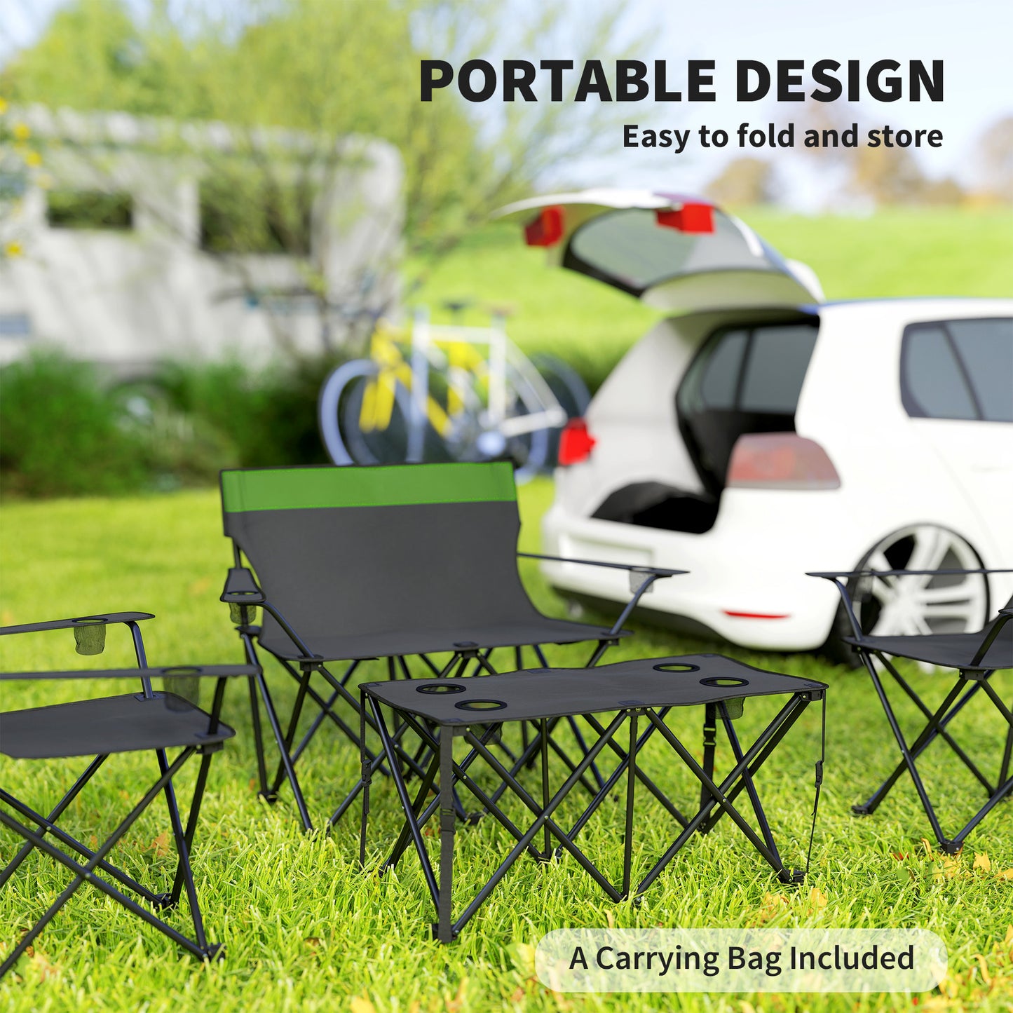 Outsunny Four-Piece Portable Picnic Table Set