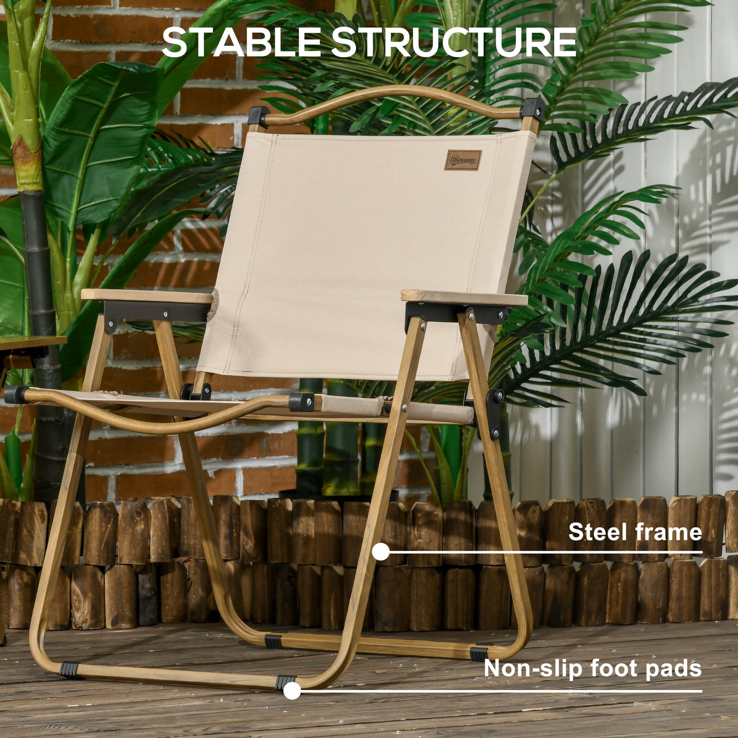 Outsunny Camping Chair for Adults, Lightweight Folding Chair, Portable Chair for Camping, Fishing, Beach and Outdoor Travel