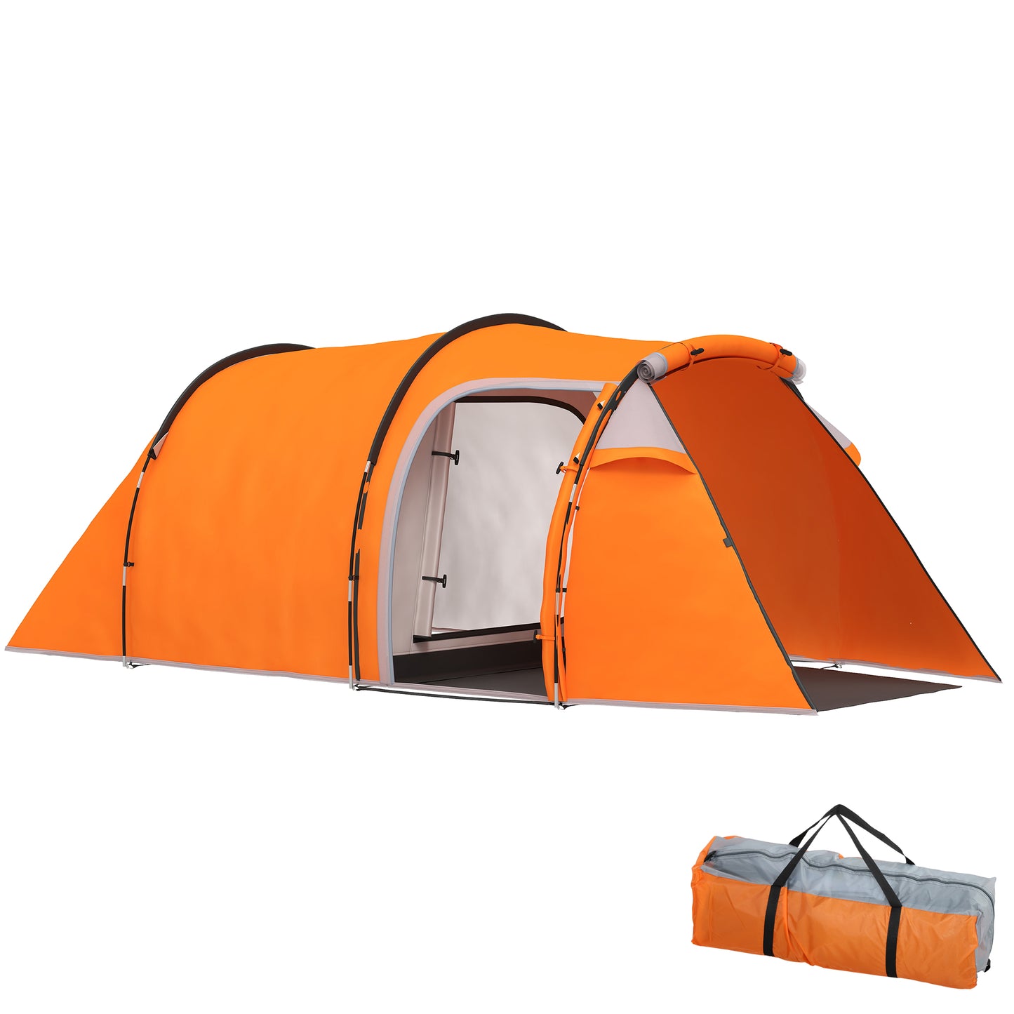 Outsunny 2-3 Man Tunnel Tents w/ Vestibule Camping Tent Porch Air Vents Weather-Resistant Shelter