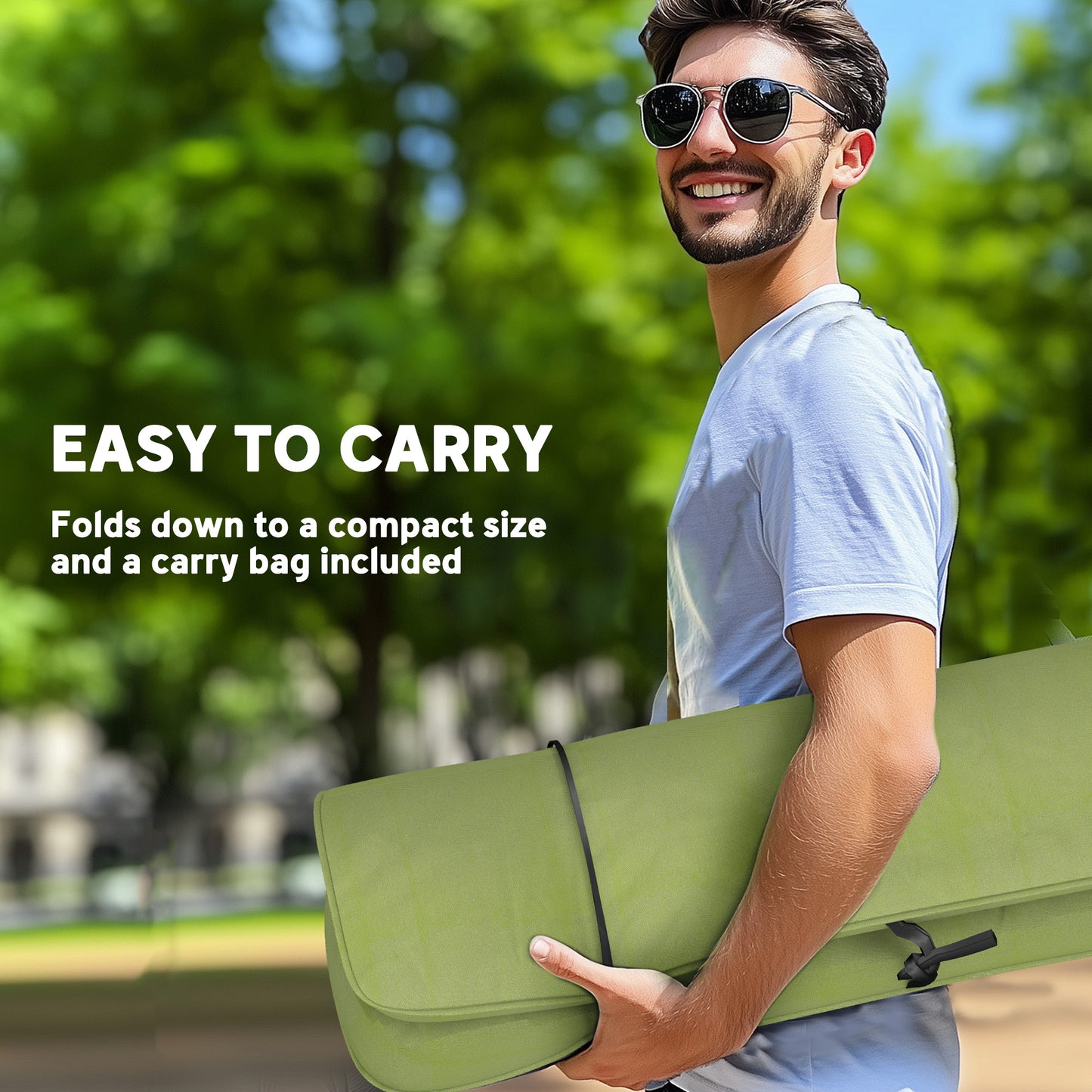Outsunny Portable Camping Chair for Adults, High Back Folding Chair with Padded Seat and Carry Bag, Outdoor Recliner for Hiking, Fishing, Beach and Picnic