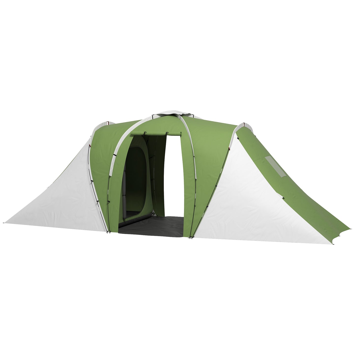 Outsunny Large Camping Tent Tunnel Tent with 2 Bedroom and Living Area, 2000mm Waterproof, Portable with Bag for 4-6 Man