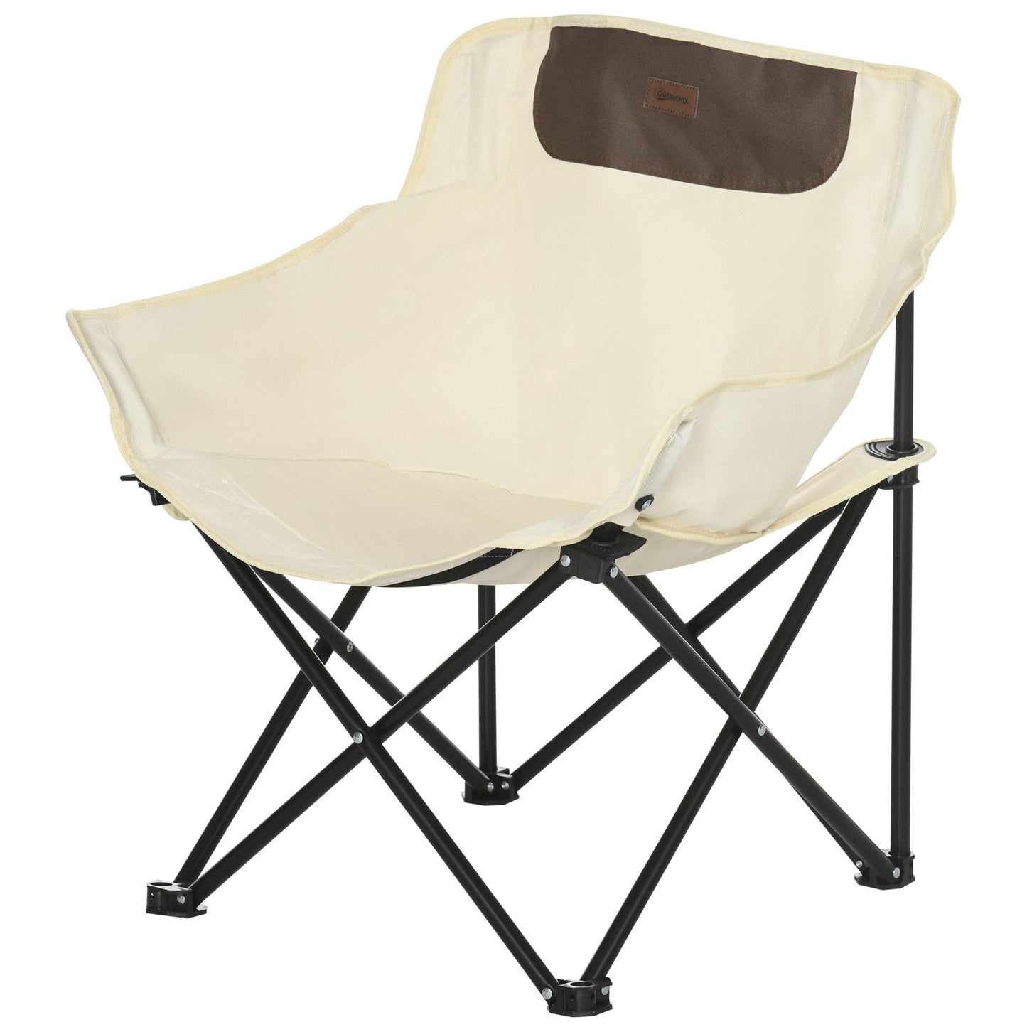 Outsunny Camping Chair, Lightweight Folding Chair with Carrying Bag and Storage Pocket, Perfect for Festivals, Fishing, Beach and Hiking
