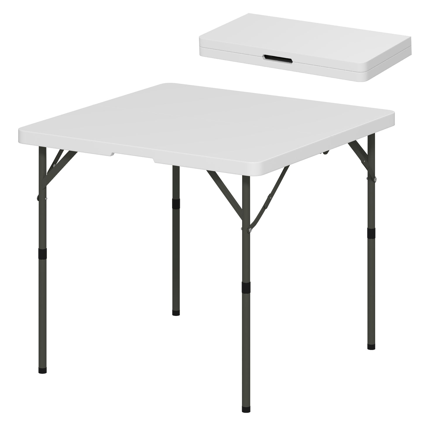 Outsunny 3ft Folding Camping Table, Heavy Duty Picnic Table with 2 Adjustable Height for Indoor Outdoor Garden, Party, BBQ