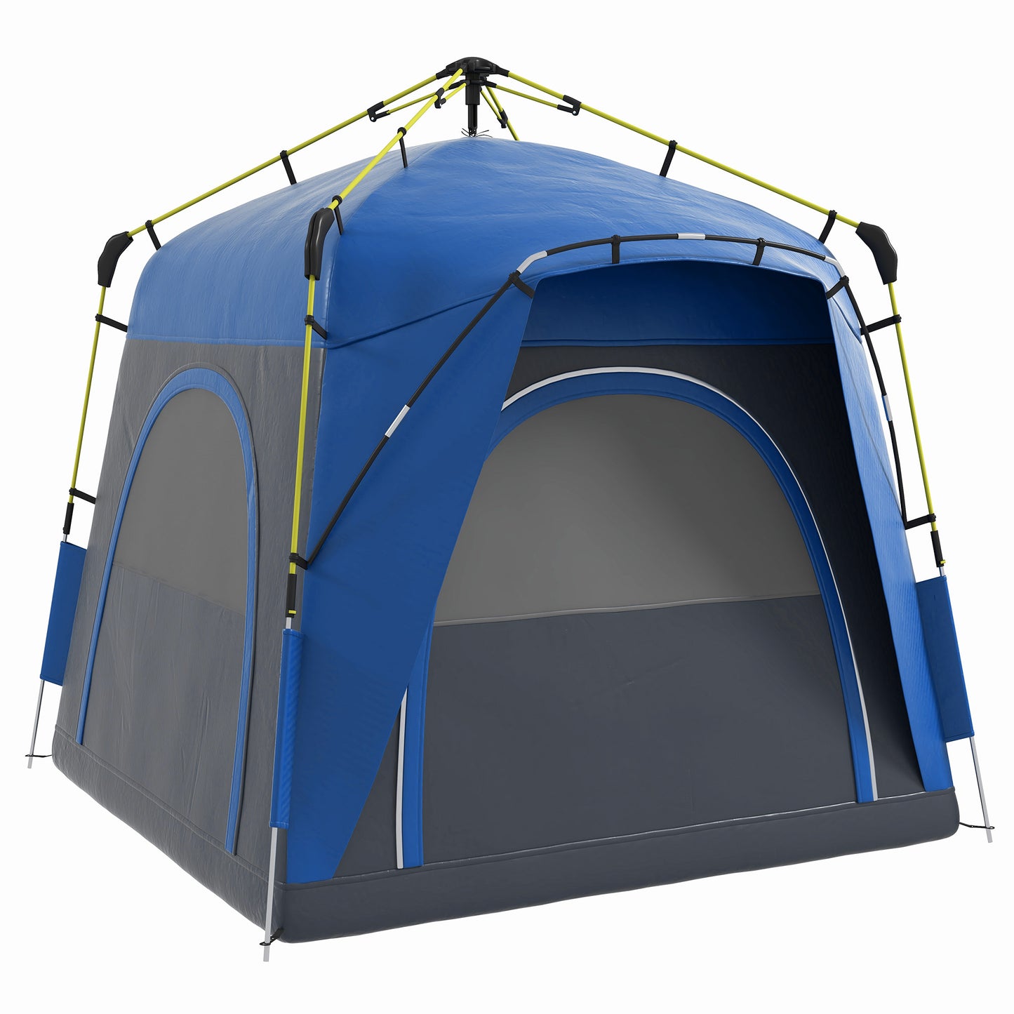Outsunny 4 Person Automatic Camping Tent, Outdoor Pop Up Tent, Portable Backpacking Dome Shelter