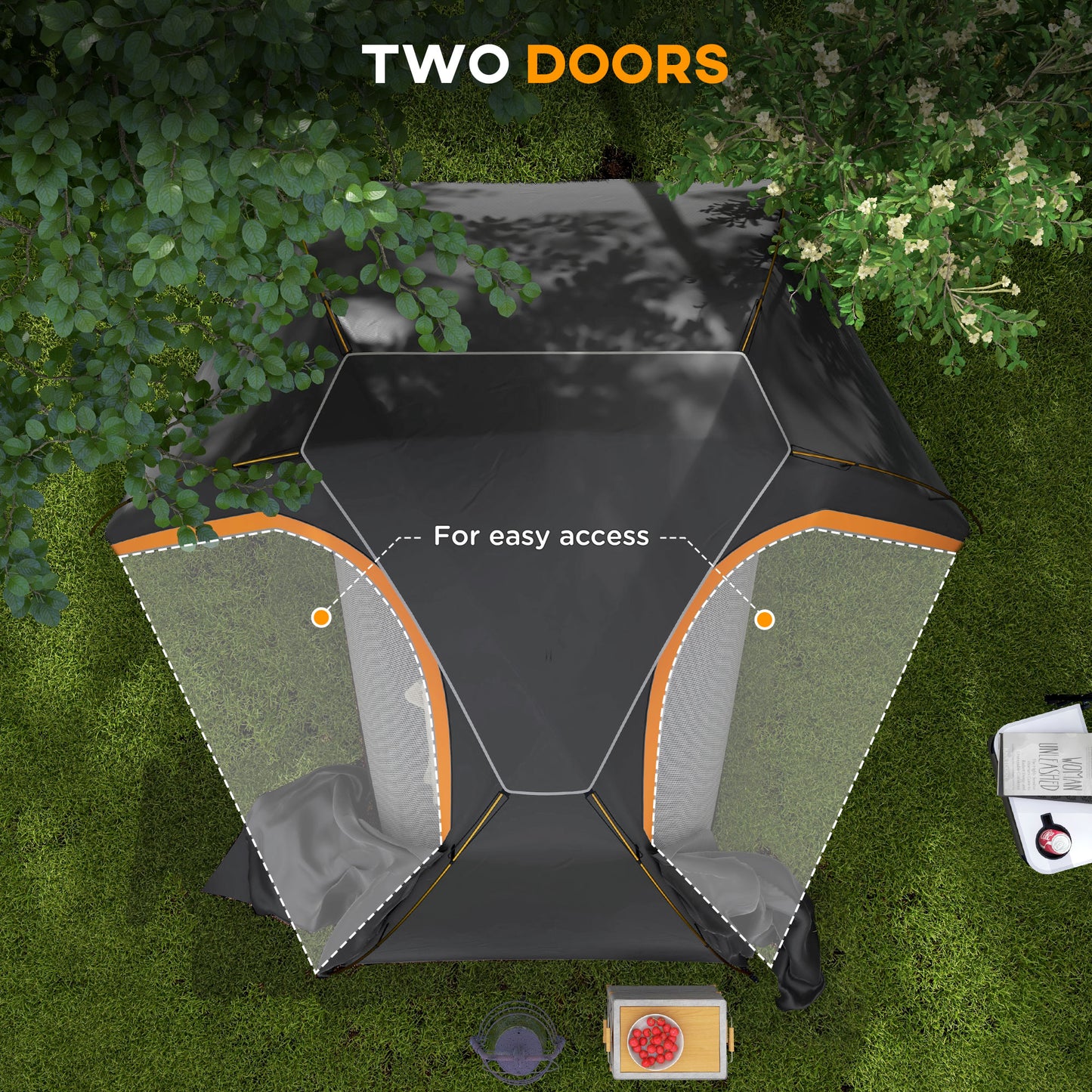 Outsunny Aluminium Frame Camping Tent Dome Tent with Removable Rainfly, 2000mm Waterproof, for 1-2 Man