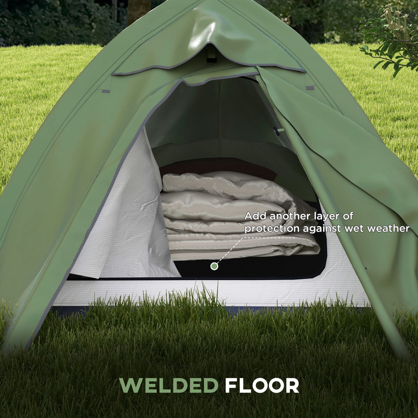 Outsunny Double Layer Camping Tent, 1-2 Man Backpacking Tent with Carry Bag, 2000mm Waterproof and Lightweight