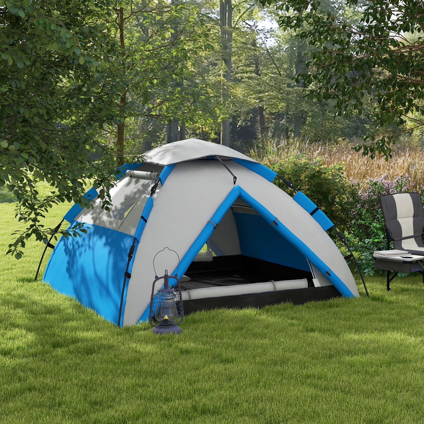 Outsunny Two-Man One Room Camping Tent, with Accessories