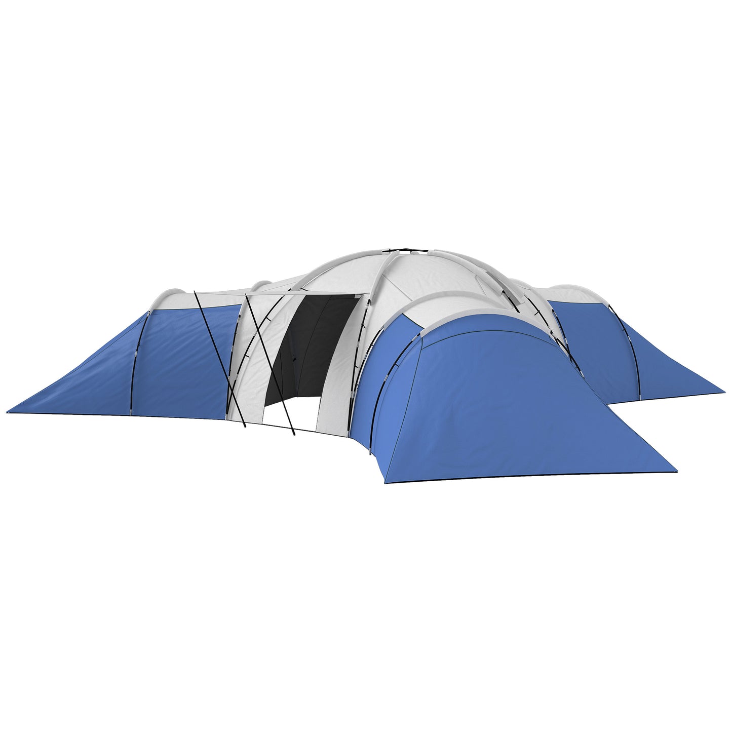 Outsunny 6-9 Man Tent with Bedrooms and Living Room, Accessories Included