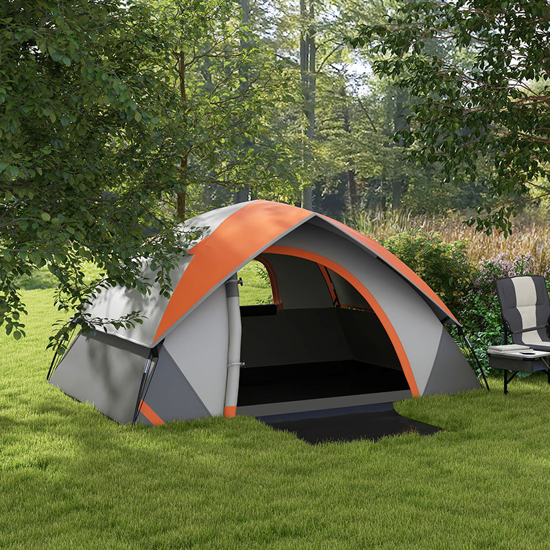 Outsunny Two Man Single Room Dome Tent, with Accessories