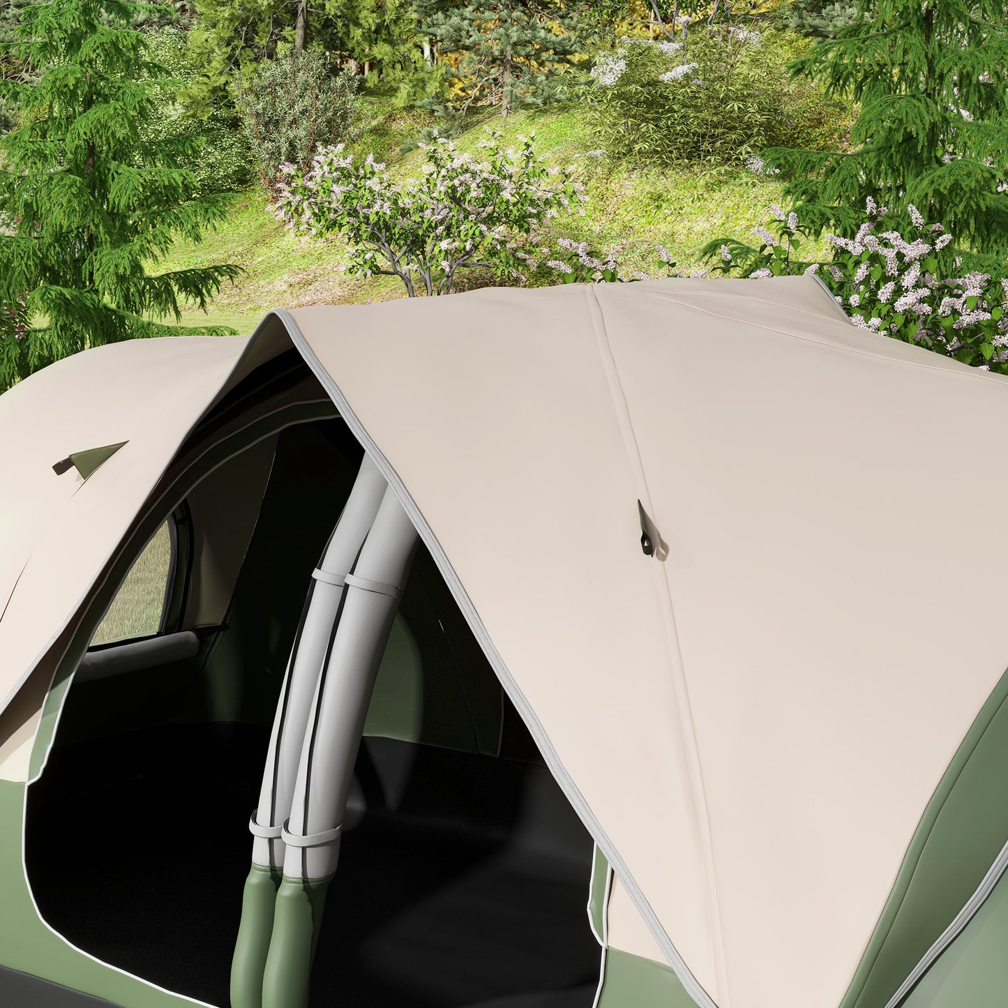 Outsunny Camping Tent for 6-8 Man with 2000mm Waterproof Rainfly and Carry Bag for Fishing Hiking Festival
