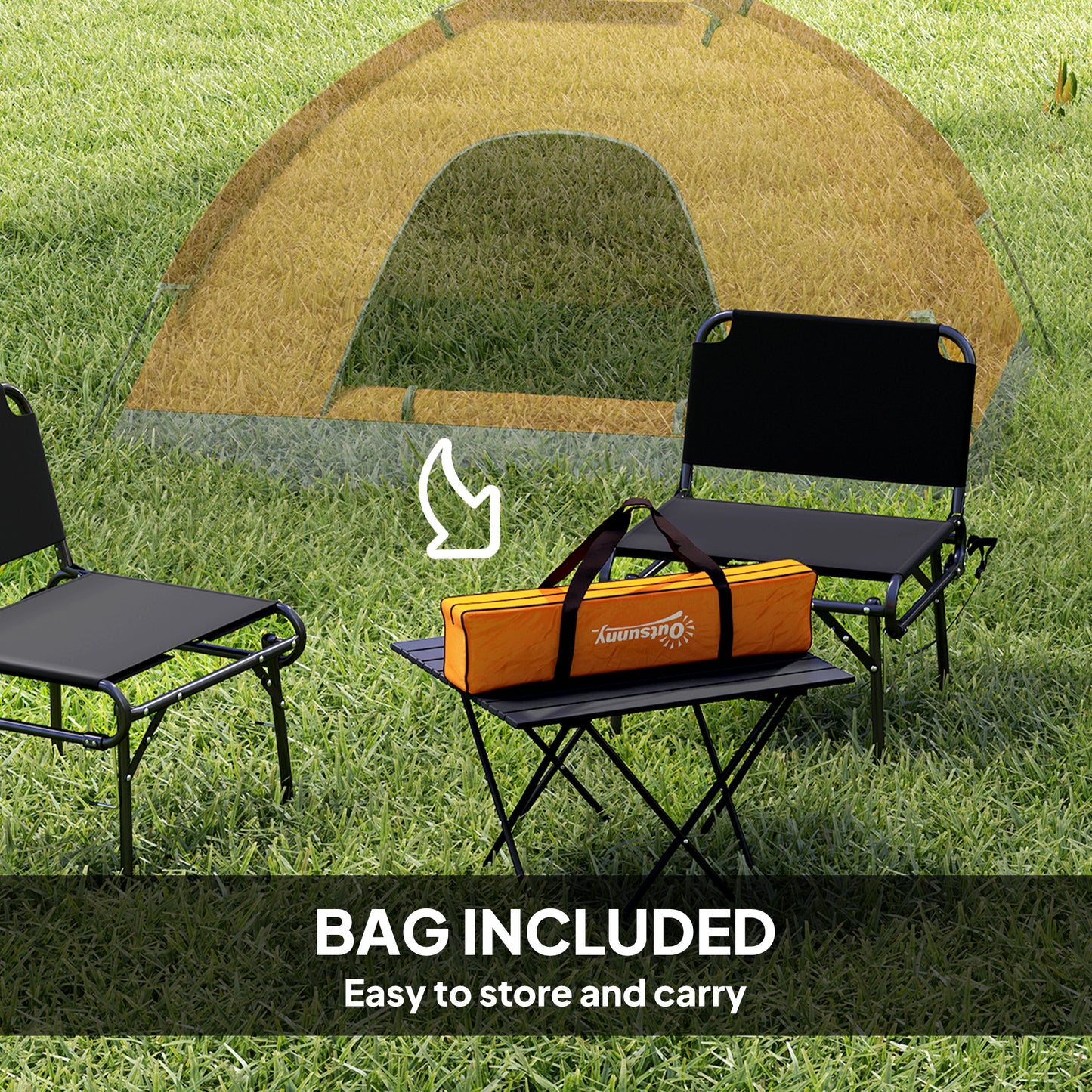 Outsunny 2 Person Camping Tent, Dome Tent with Zipped Doors, Storage Pocket, Portable Handy Bag