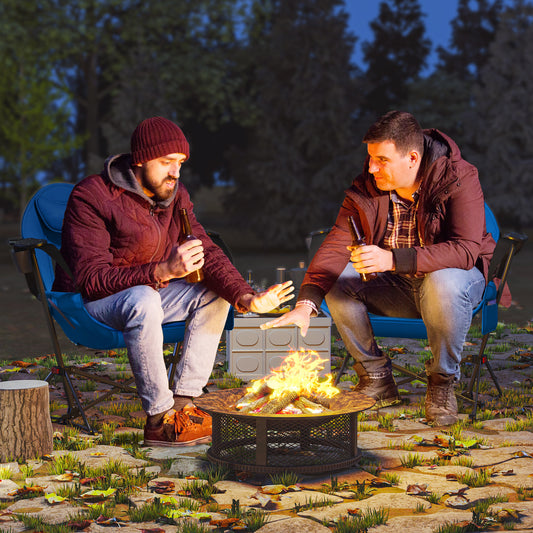 Outsunny Hammock Camping Chair Set of 2, Adjustable Back Swinging Camping Chair Portable Swinging Chair with Cup Holder, Headrest, Padded Seat and Carry Bag for Travel Fishing Hiking