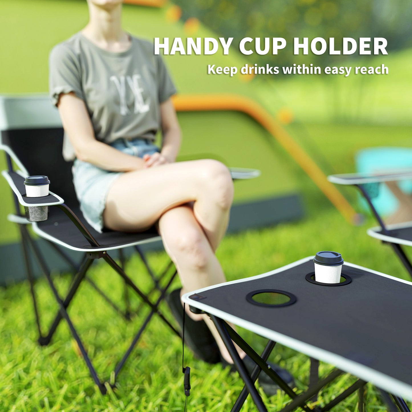 Outsunny Four-Piece Portable Picnic Table Set