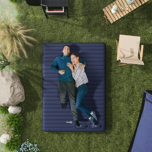 Outsunny Double Inflatable Mattress, with Built-In Pump