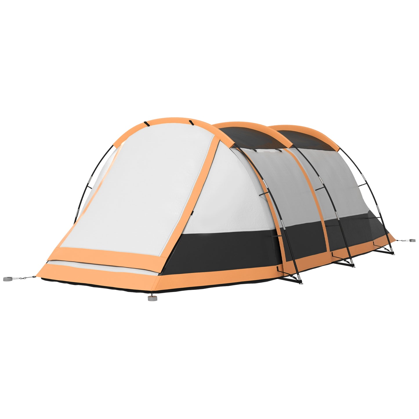 Outsunny Three-Man Camping Tent, with Two Rooms and Porch