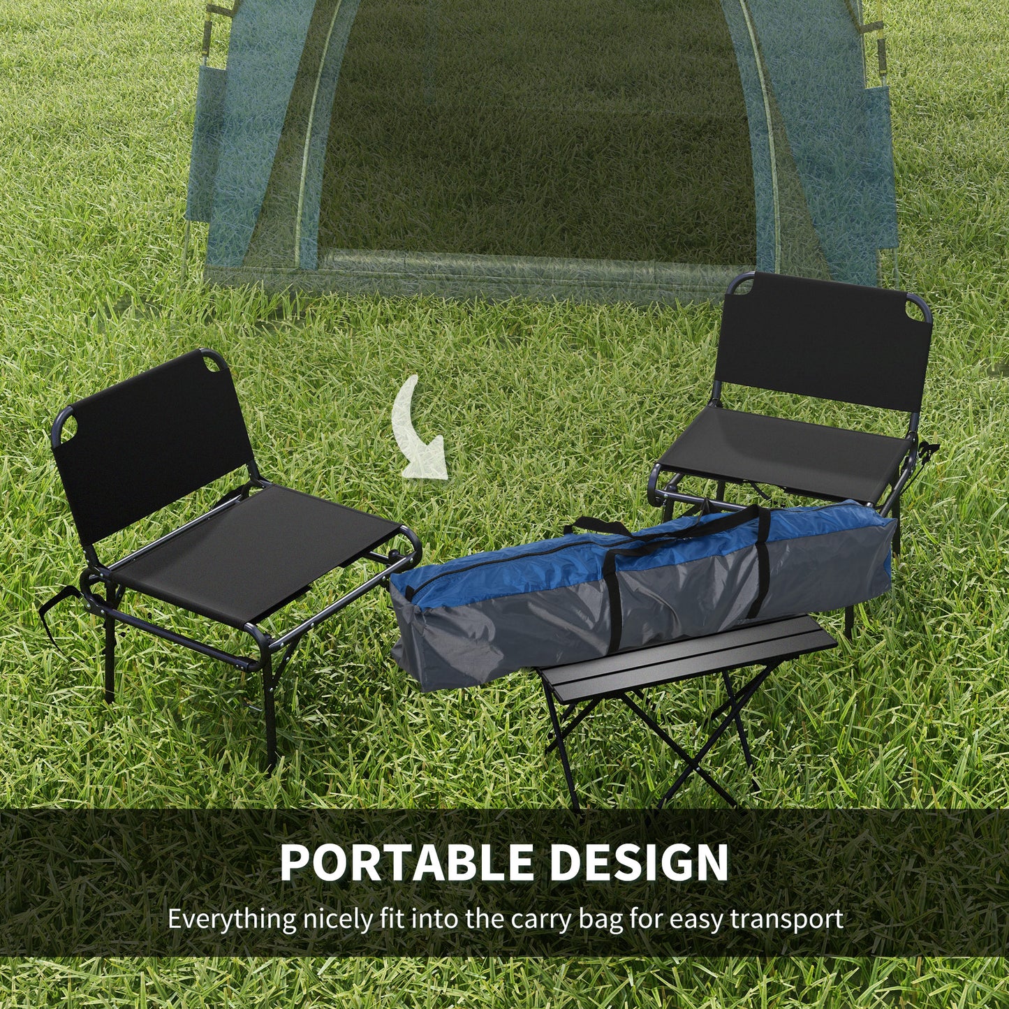 Outsunny 4 Person Automatic Camping Tent, Outdoor Pop Up Tent, Portable Backpacking Dome Shelter