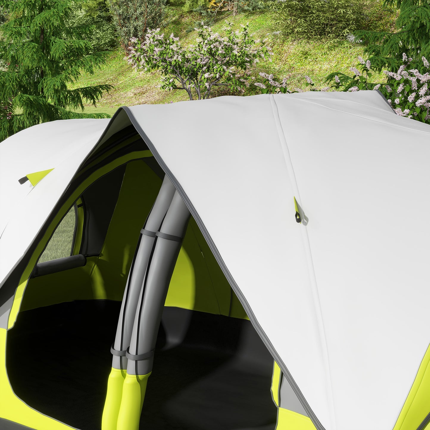 Outsunny Camping Tent for 6-8 Man with 2000mm Waterproof Rainfly and Carry Bag for Fishing Hiking Festival