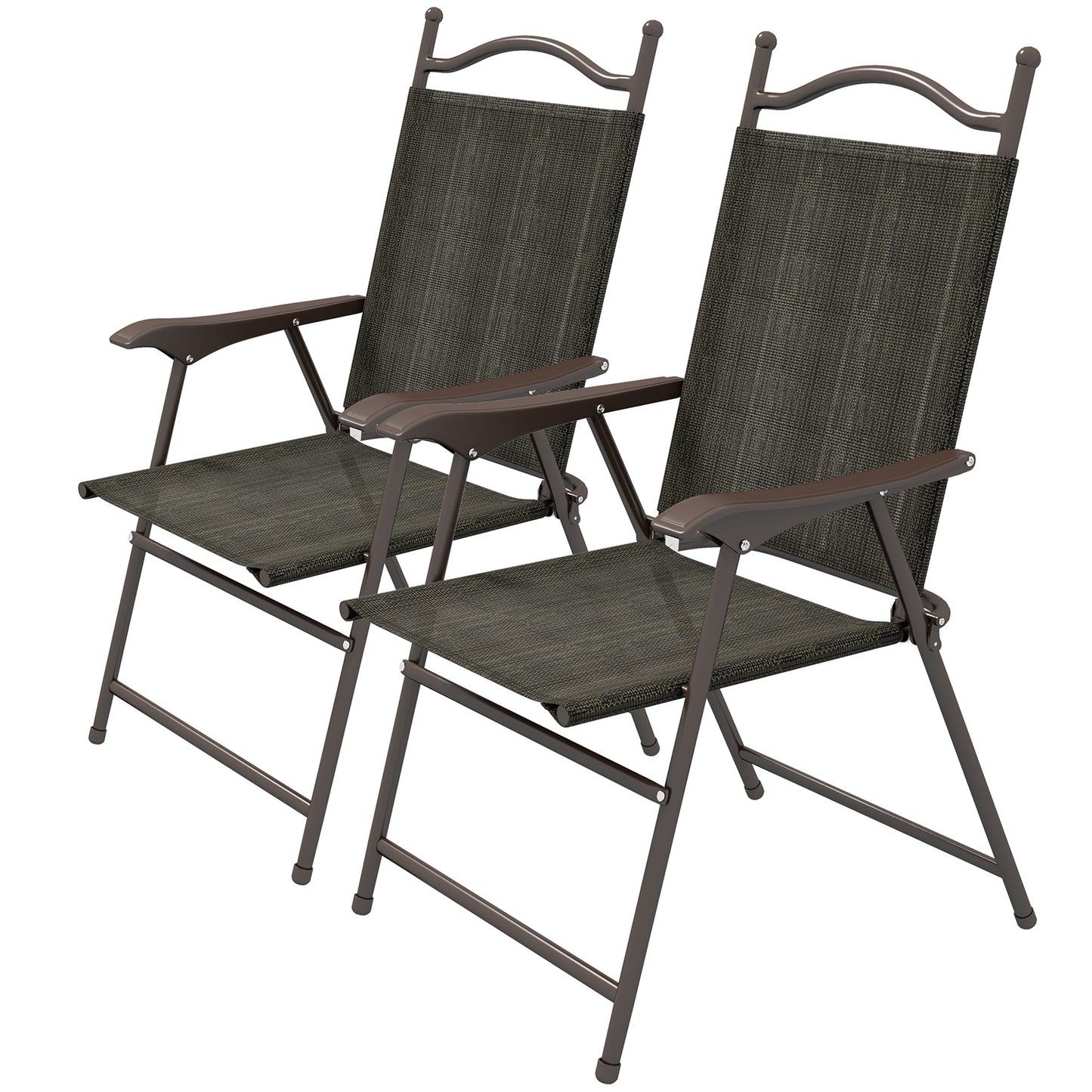 Outsunny Set of Two Folding Garden Chairs, with Fabric Mesh Seats