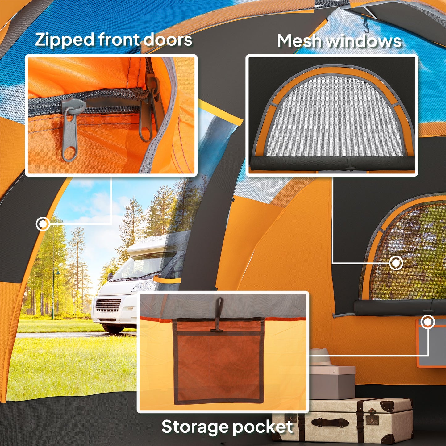 Outsunny 5-6 Man Dome Camping Tent
