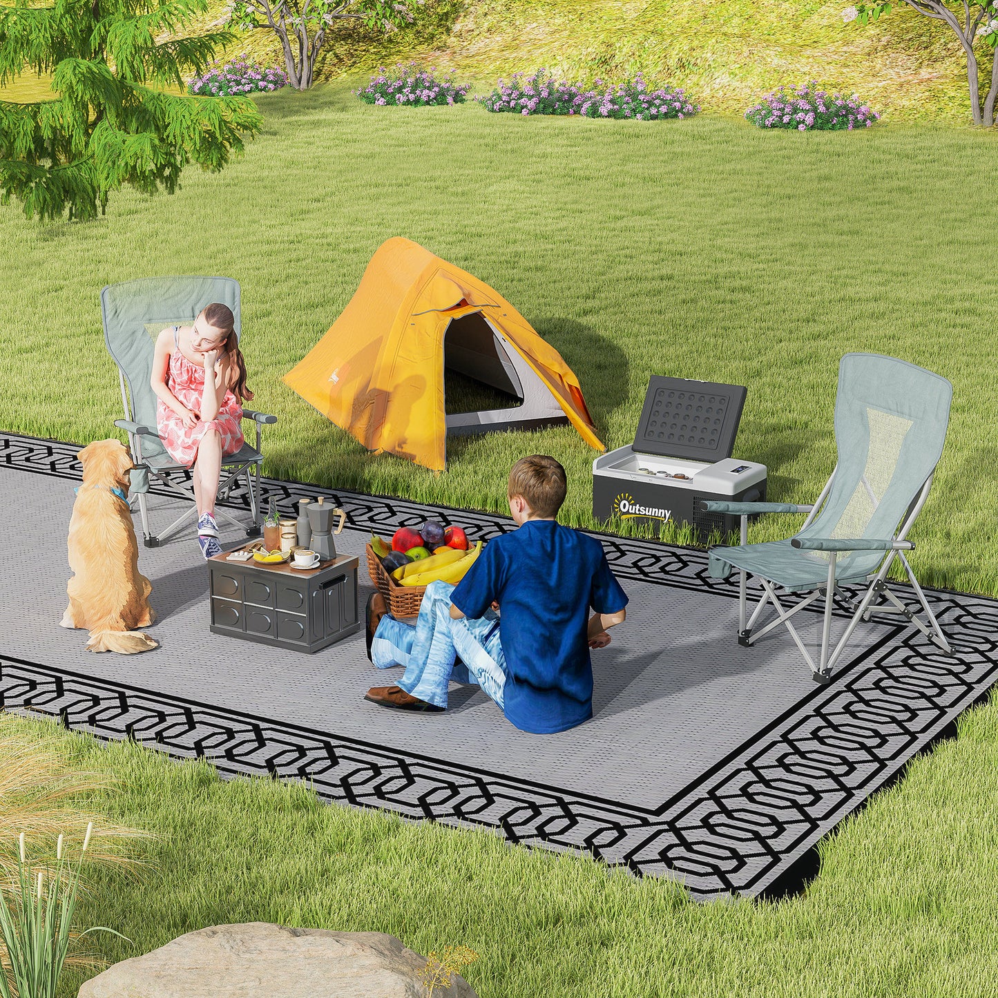 Outsunny Double Layer Camping Tent, 1-2 Man Backpacking Tent with Carry Bag, 2000mm Waterproof and Lightweight