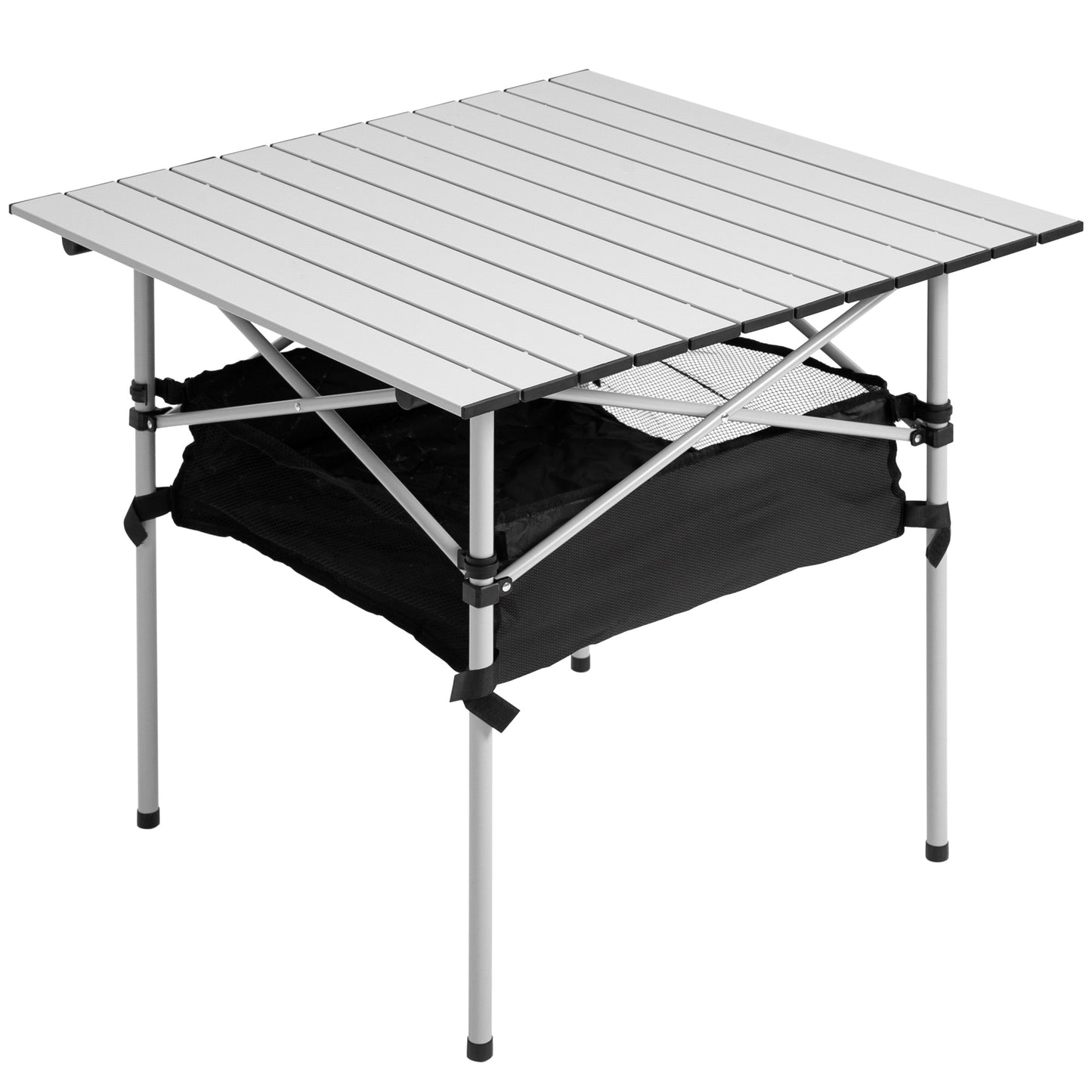Outsunny Portable Camping Table w/ Mesh Bag & Steel Frame Hiking Furniture Desk