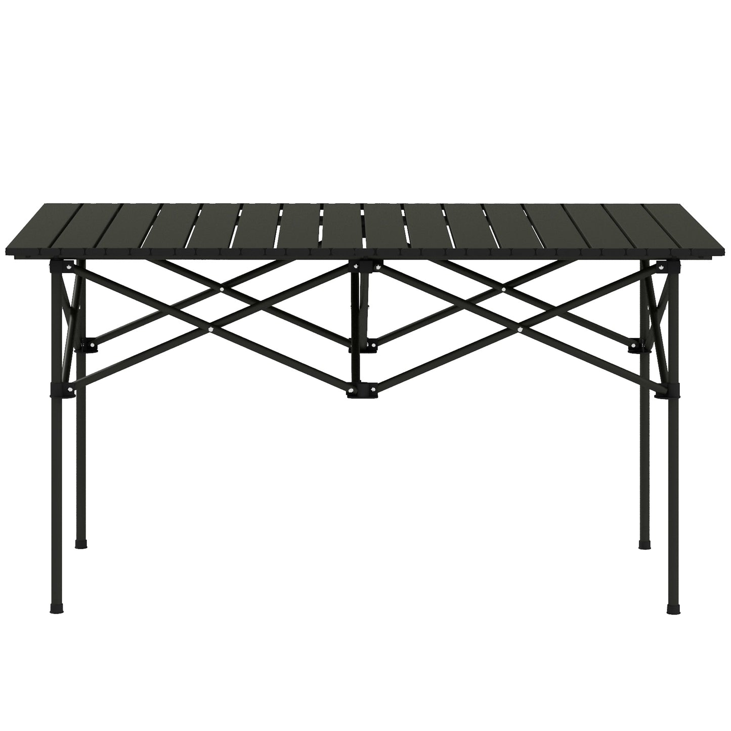 Outsunny Two-Seater Portable Aluminium Table, with Roll-Up Tabletop and Bag