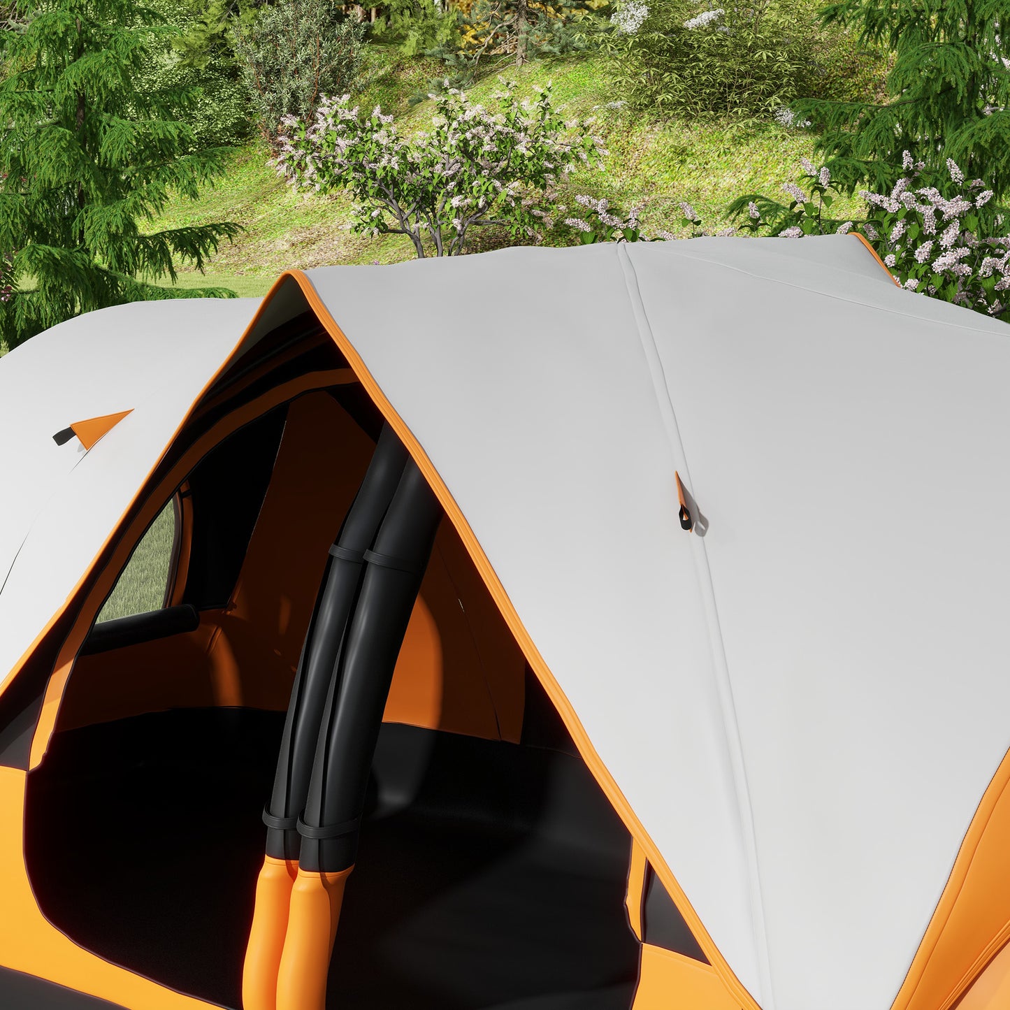 Outsunny Six-Man Tent, with Two Rooms, Small Rainfly and Accessories