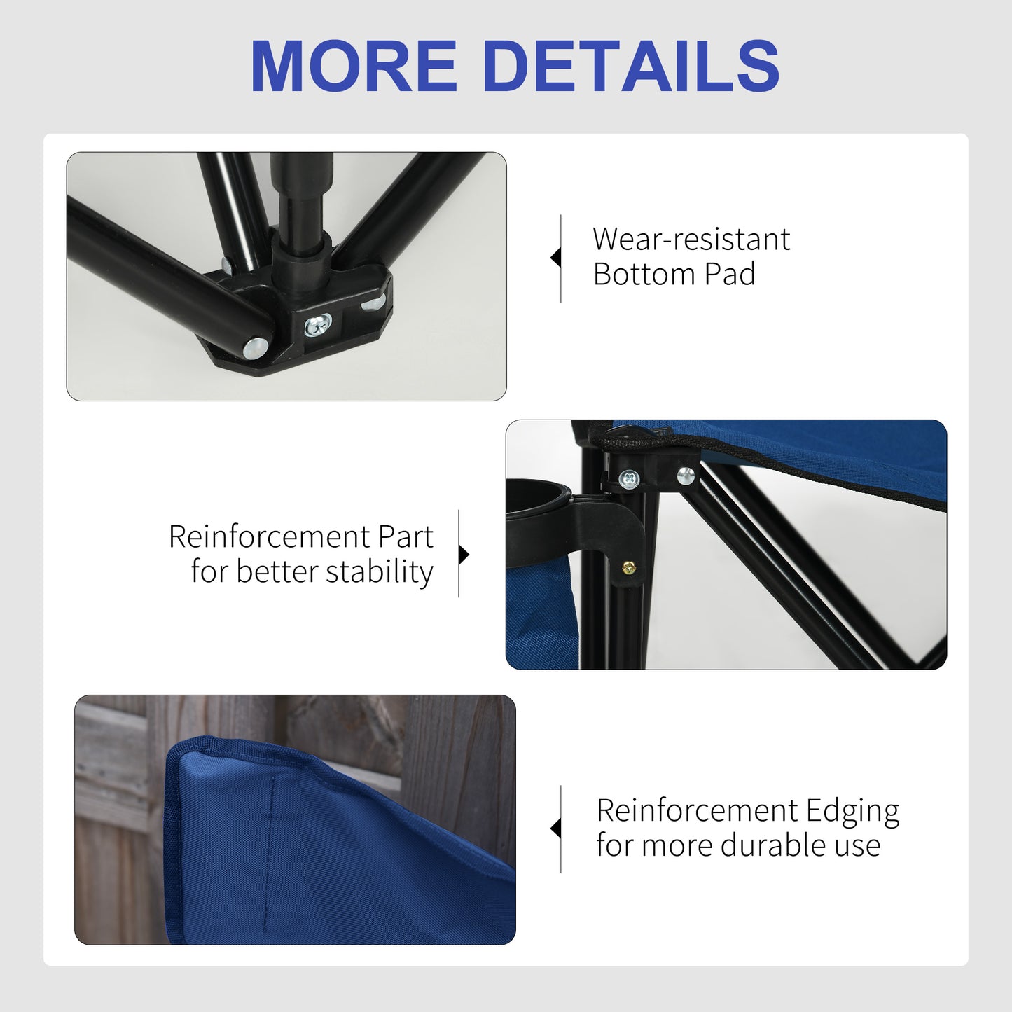Outsunny 6 Seater Folding Camping Chair with Cup Holder & Carry Bag