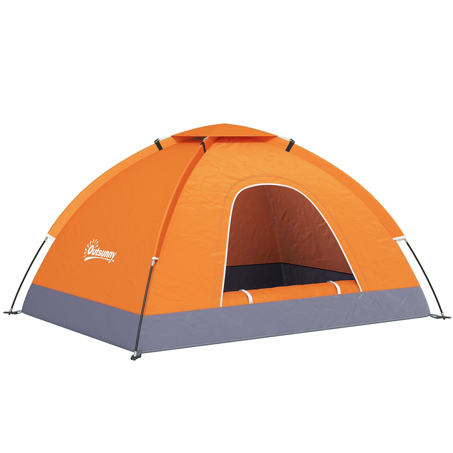 Outsunny 2 Person Camping Tent, Dome Tent with Zipped Doors, Storage Pocket, Portable Handy Bag