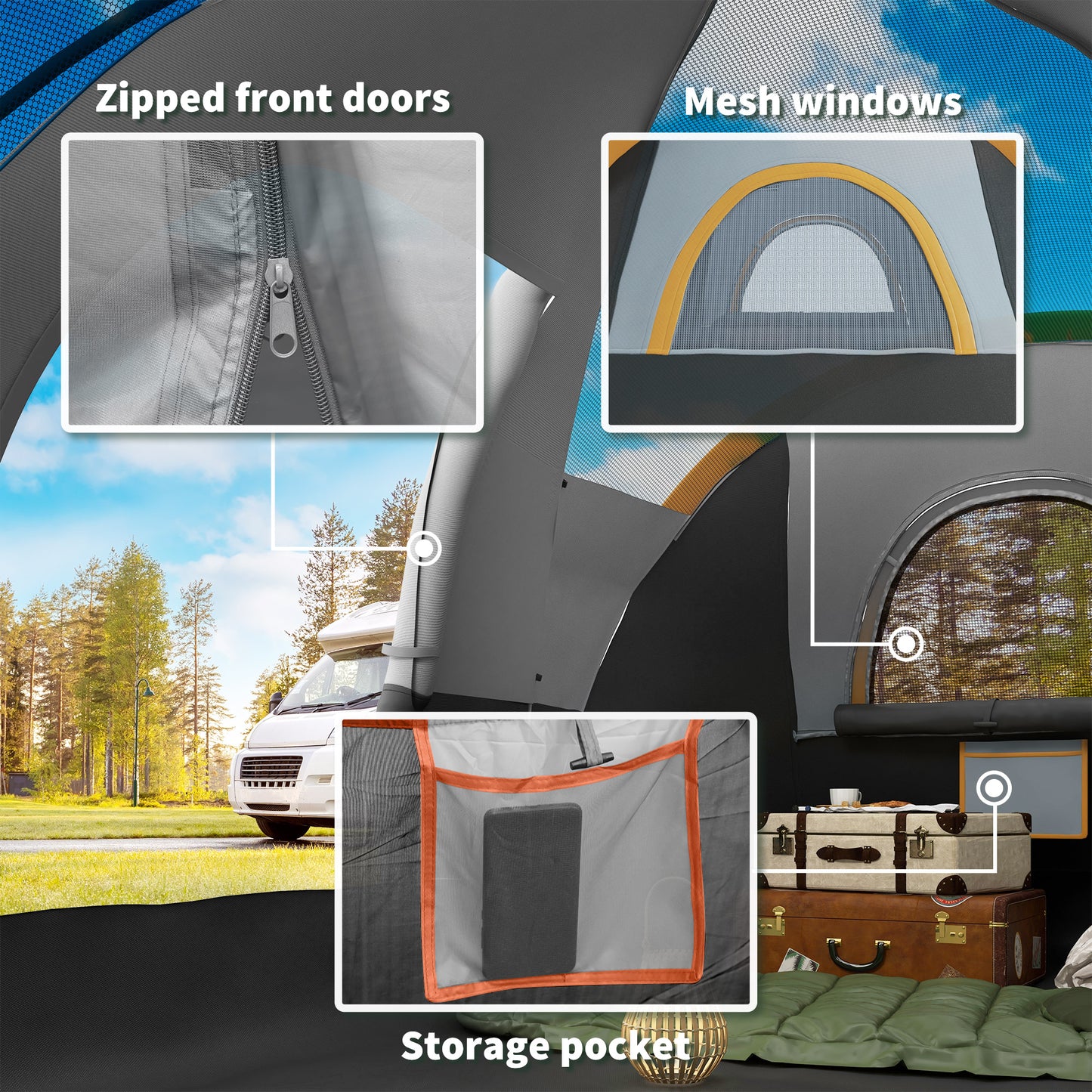 Outsunny 5-6 Man Dome Camping Tent