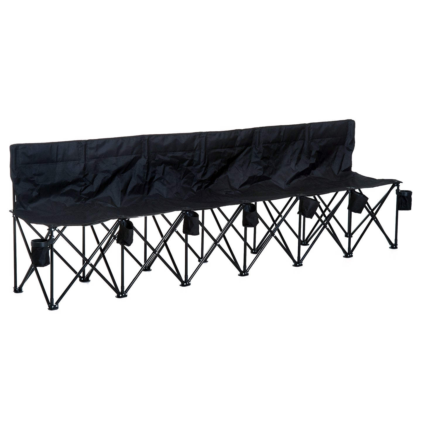 Outsunny 6 Seater Folding Camping Chair with Cup Holder & Carry Bag