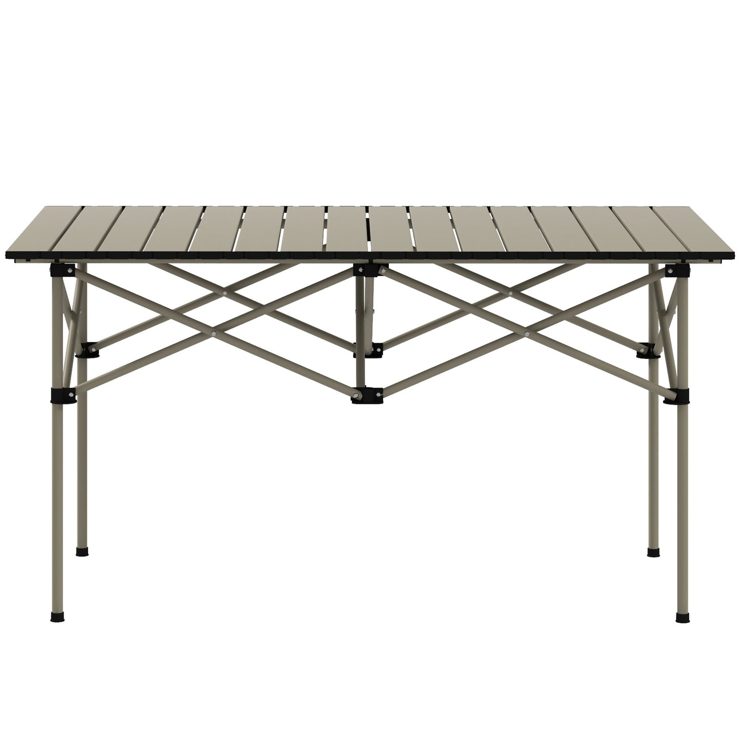 Outsunny Two-Seater Portable Aluminium Table, with Roll-Up Tabletop and Bag
