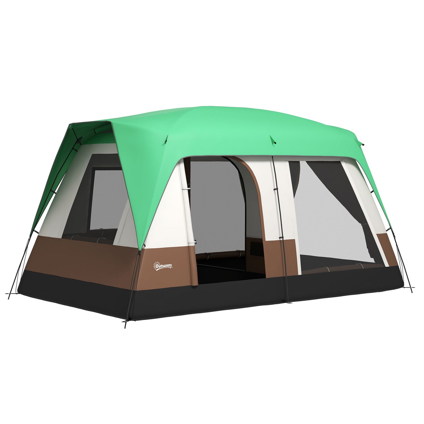 Outsunny Six-Man Camping Tent, with Small Rainfly and Accessories
