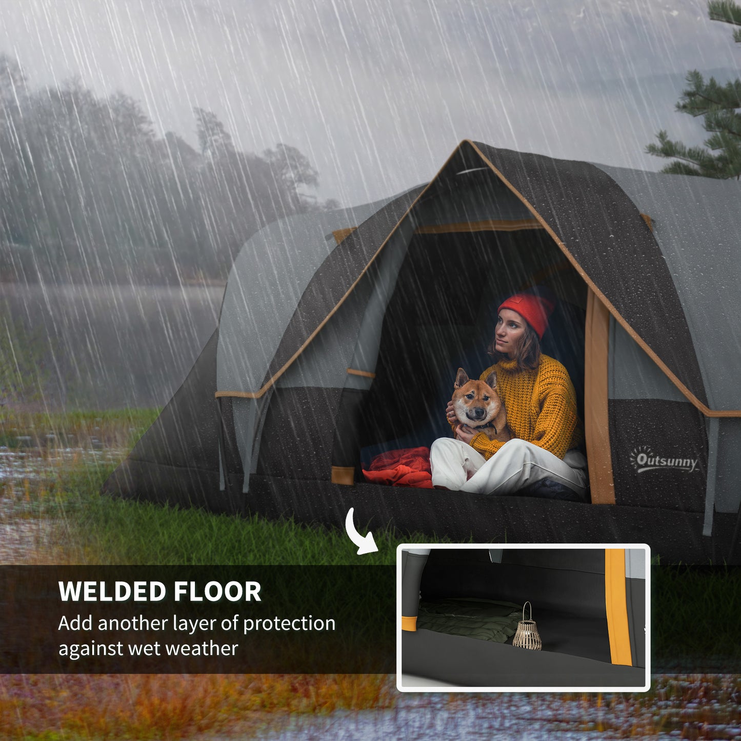 Outsunny 5-6 Man Dome Camping Tent