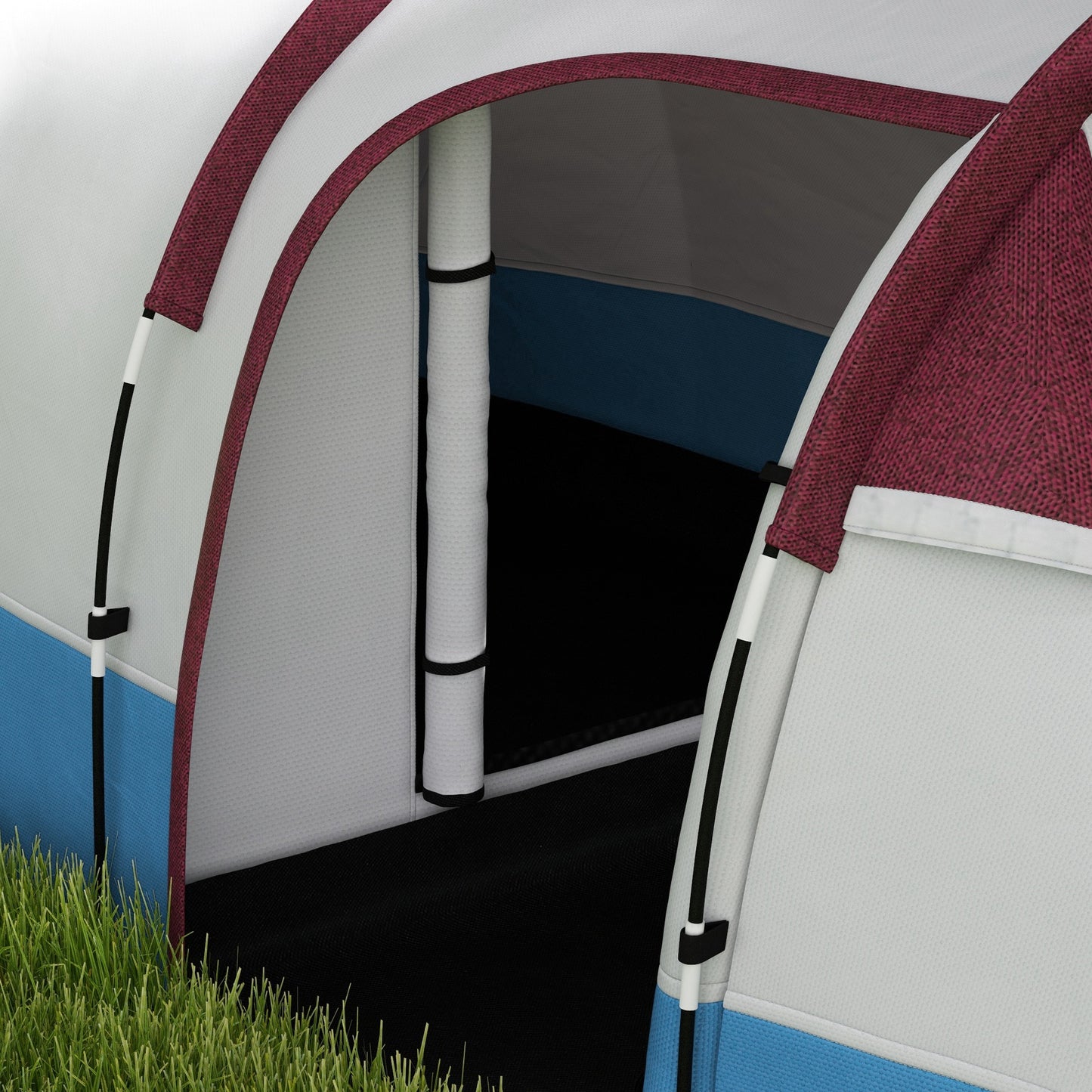 Outsunny Camping Tent, Large Tunnel Tent with Bedroom and Living Area, 2000mm Waterproof, Portable with Bag for 2-3 Man