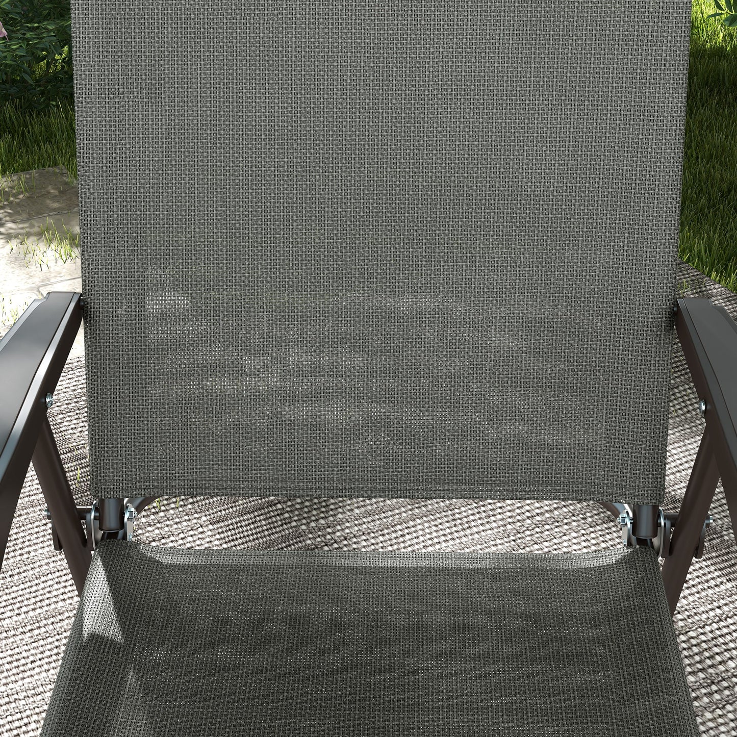 Outsunny Set of Two Folding Garden Chairs, with Fabric Mesh Seats
