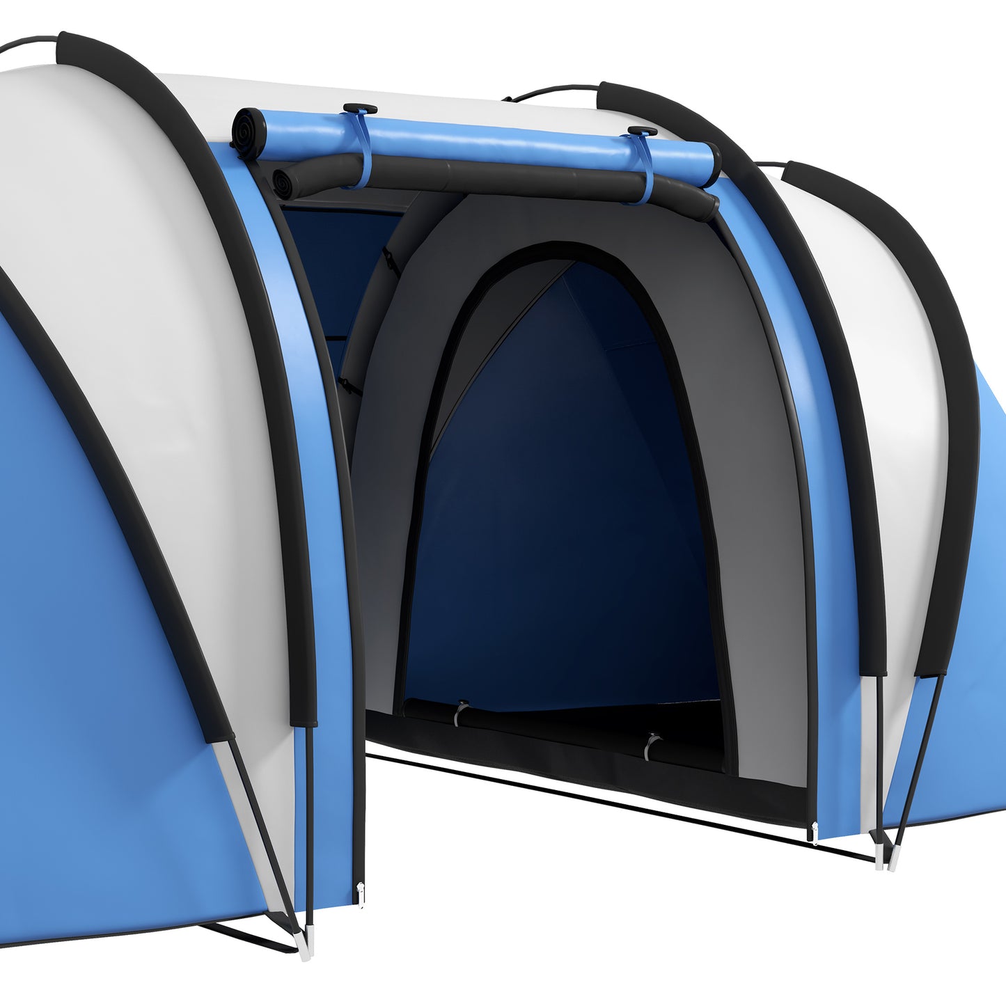 Outsunny Camping Tent with 2 Bedrooms and Living Area, 3000mm Waterproof Family Tent, for Fishing Hiking Festival