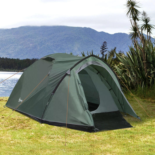 Outsunny Dome Tent for 3-4 Person Family Tent with Large Windows Waterproof