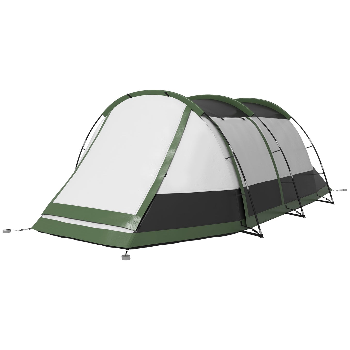 Outsunny Three-Man Camping Tent, with Two Rooms and Porch