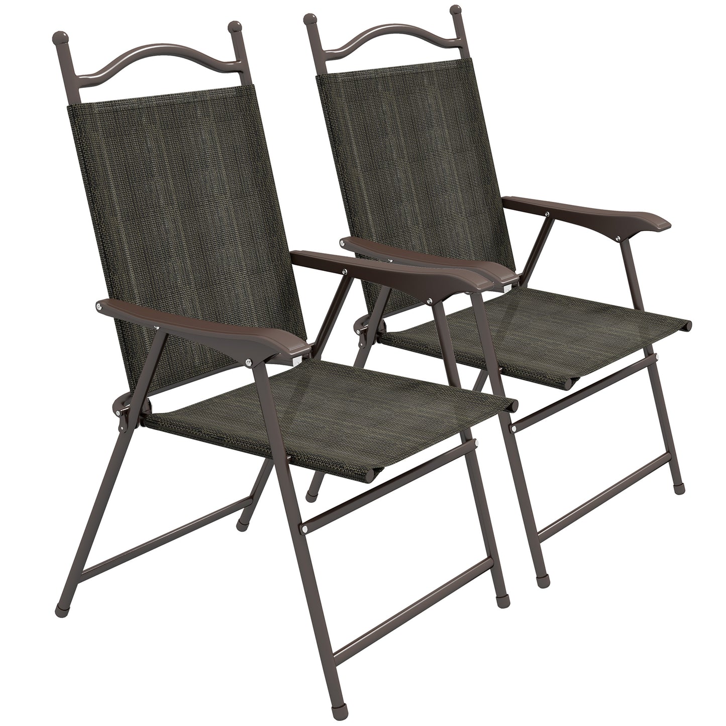 Outsunny Set of Two Folding Garden Chairs, with Fabric Mesh Seats