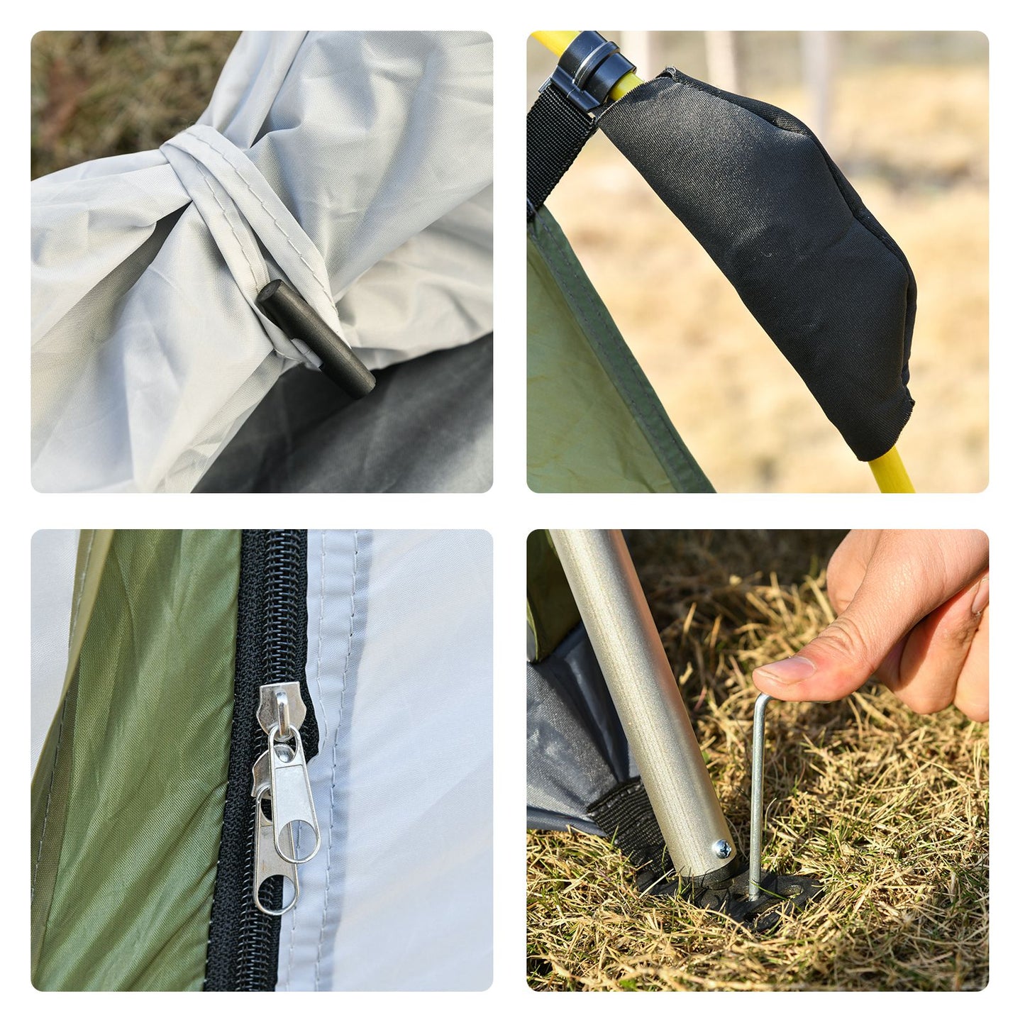 Outsunny 4 Person Automatic Camping Tent, Outdoor Pop Up Tent, Portable Backpacking Dome Shelter