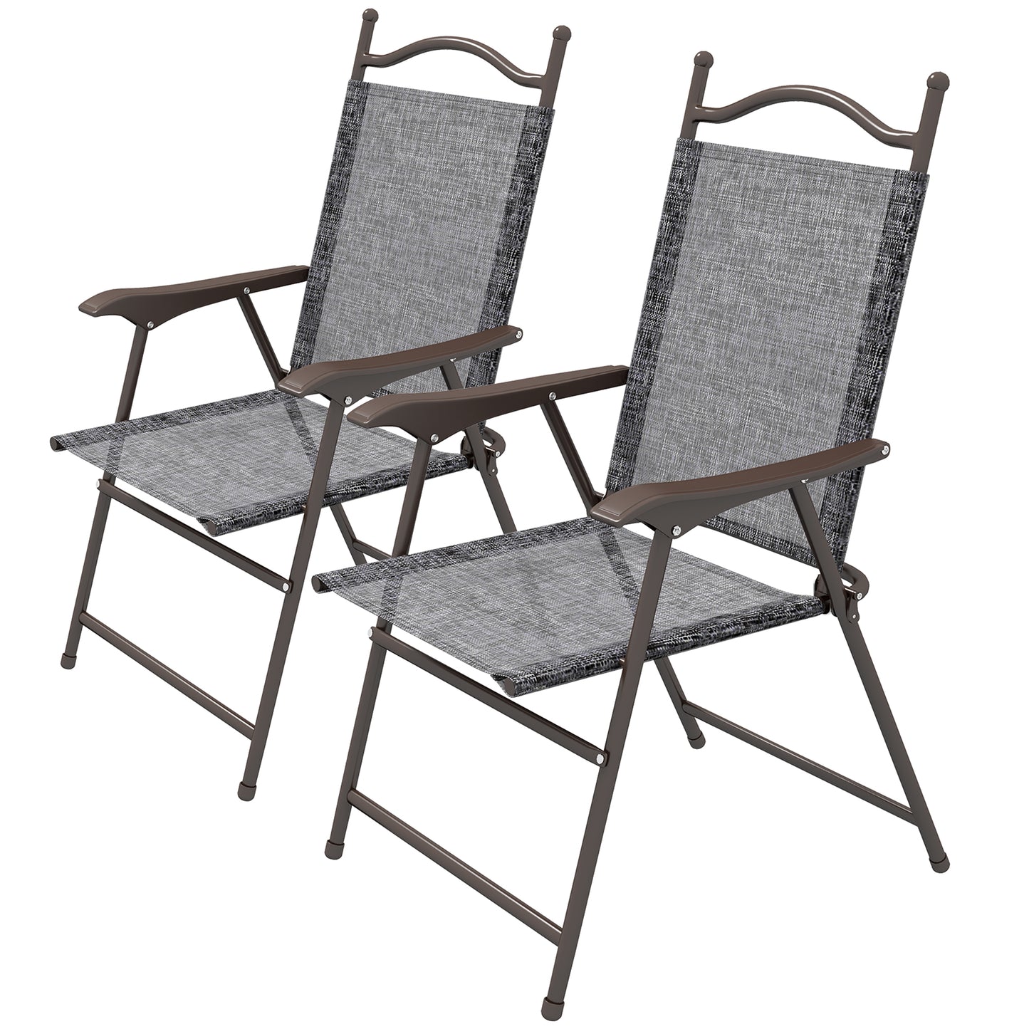 Outsunny Set of Two Folding Garden Chairs, with Fabric Mesh Seats